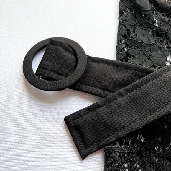 NWT DALIA MACPHEE BLACK LACE BELTED PENCIL DRESS STYLE D1719 - M - Picture 12 of 14